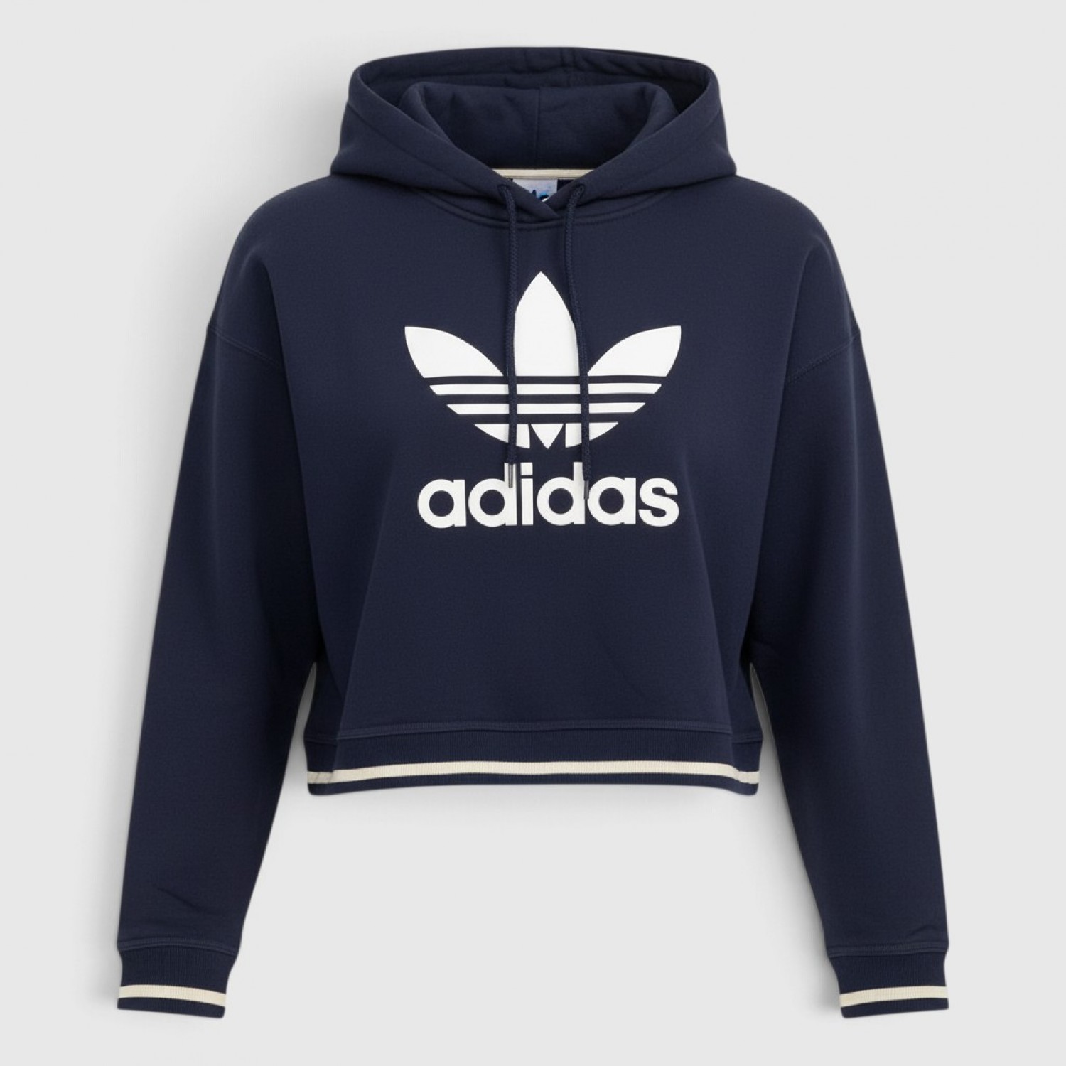 Adidas Originals Trefoil Γυναικείο Cropped Hoodie Μπλε / Pre Owned